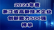 连续9年！宇视入选浙江省高新技术企业创新能力500强
